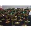 Image 6 : VINTAGE GREEN & GOLD BOHEMIAN STYLE STEM GLASSES , COMPOTE & DECANTER SET (37 PCS)