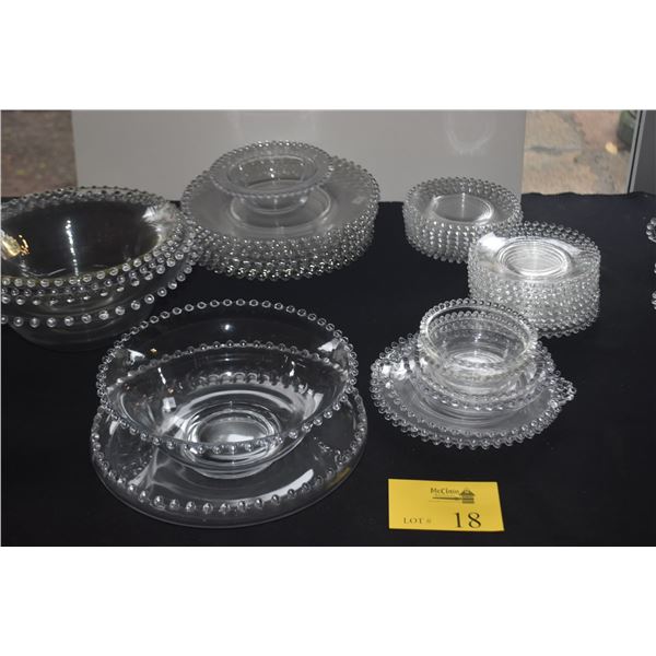 COLLECTION OF VINTAGE IMPERIAL GLASS CANDLEWICK PLATES, BOWLS & SERVING BOWLS (40 PCS)