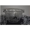Image 2 : VINTAGE ETCHED GLASS PUNCHBOWL & GLASSES (13 PCS)
