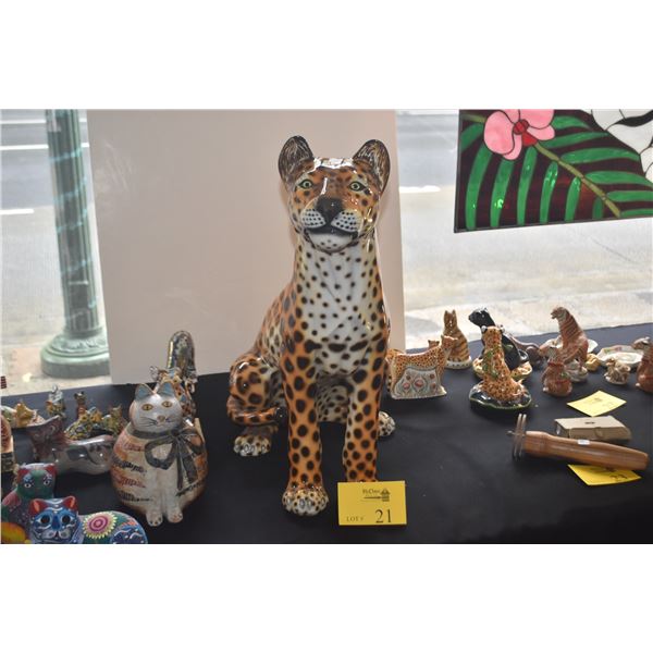 MID CENTURY ITALIAN CERAMIC LEOPARD (23 1/2")