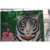 Image 3 : STAINED GLASS PANEL OF WHITE TIGER (30" X 37 3/4")