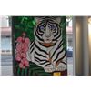 Image 4 : STAINED GLASS PANEL OF WHITE TIGER (30" X 37 3/4")