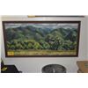 Image 1 : FRAMED OIL PAINTING ON MASONITE, MOUNTAIN LANDSCAPE; SIGNED J. STEELE (JANE) (50 1/4" X 25")