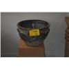 Image 1 : LARGE OFF WHITE GLAZED CERAMIC PLANTER W/FLARED RIM; SIGNED