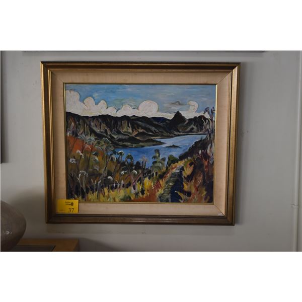 FRAMED OIL ON CANVAS, KANEOHE BAY (38" X 32 1/2")