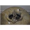 Image 3 : LARGE CERAMIC VESSEL, RIBBED TEXTURE & DOUBLE-OPENING RIM (22")
