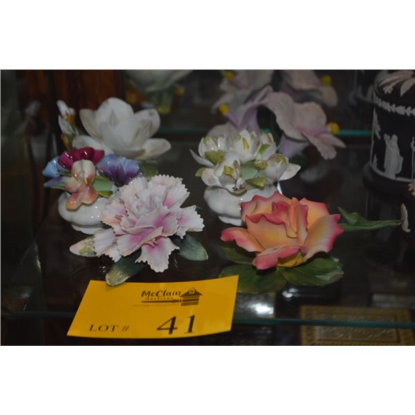 COLLECTION OF PORCELAIN FLORALS (6 PCS)