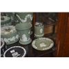 Image 6 : COLLECTION OF ASSORTED WEDGWOOD VASES, COVERED BOXES, DISHES & LIGHTER IN GREEN, BLACK & BLUE (9 PCS