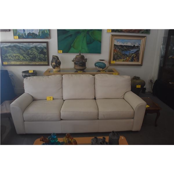 AMERICAN LEATHER 3 SEAT SOFA (CREAM COLOR)