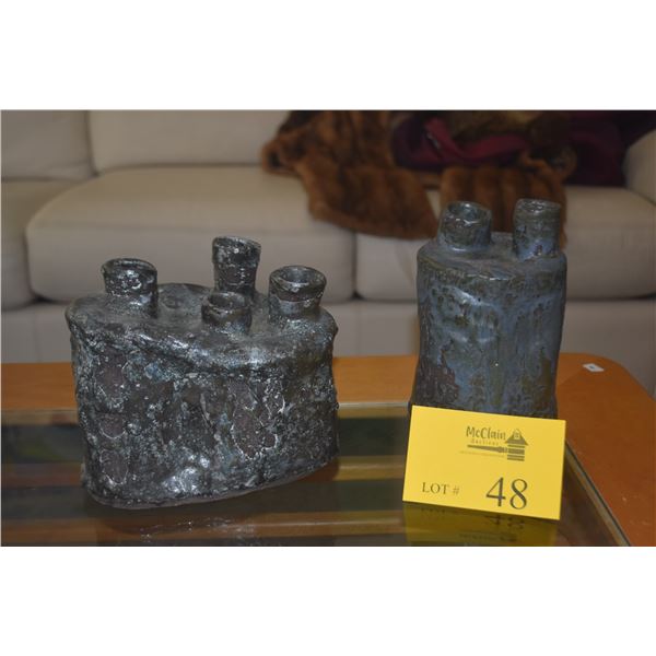 SCULPTURAL CERAMIC VASES; VIRGINIA SIEBURG (2 PCS)