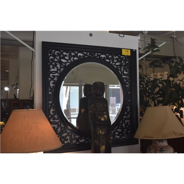 FRAMED BEVELED WALL MIRROR (43" X 43")