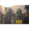 Image 1 : PAIR CARVED GREEN STONE CHINESE FUU DOGS (PAIR)