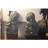 Image 2 : PAIR CARVED GREEN STONE CHINESE FUU DOGS (PAIR)