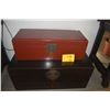 Image 1 : RED LACQUER DOCUMENT STORAGE BOX & BLACK LACQUER STORAGE BOX (2 PCS)