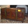 Image 2 : STORAGE CHEST W/TRADITIONAL CHINESE CARVED RELIEF PANELS (47 1/2" X 20" X 24")