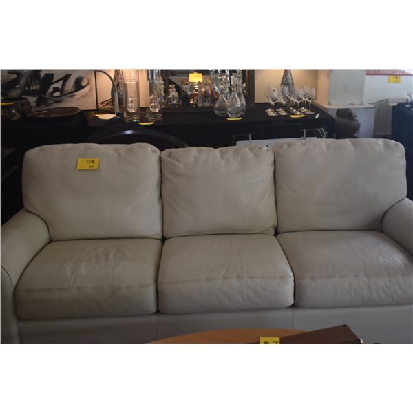 AMERICAN LEATHER 3 SEAT SOFA (CREAM  COLOR)