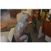 Image 5 : STYLIZED BRONZE CAT SCULPTURE, SEATED CAT W/HOLLOW EYES