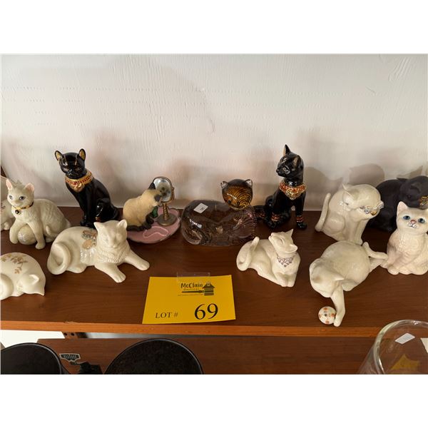 COLLECTION OF LENOX CAT SCULPTURES (16 PCS)