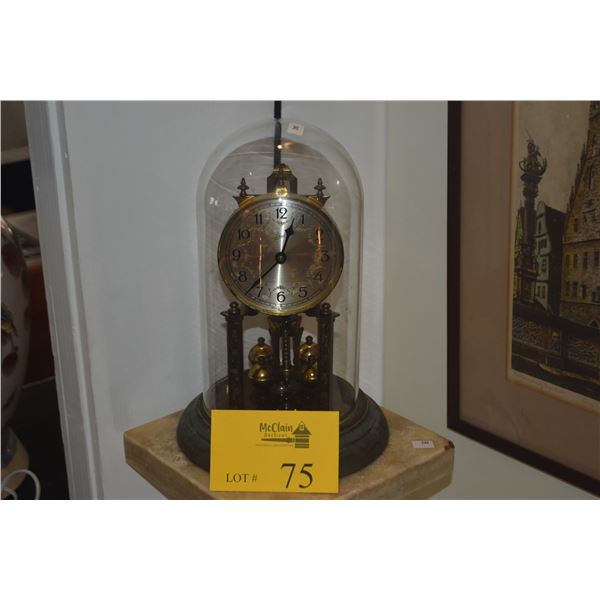 VINTAGE SCHATZ 400 DAY ANNIVERSARY CLOCK W/GLASS DOME