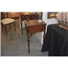 Image 5 : ANTIQUE VANITY W/HAND PAINTED SCROLL & FLORAL MOTIF, CENTER MIRROR & 2 DRAWERS W/SIDE CHAIR (2 PCS)