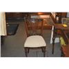 Image 7 : ANTIQUE VANITY W/HAND PAINTED SCROLL & FLORAL MOTIF, CENTER MIRROR & 2 DRAWERS W/SIDE CHAIR (2 PCS)