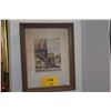 Image 1 : FRAMED VINTAGE COLOR ETCHING PRINT OF PLONLEIN CORNER IN ROTHENBURG OB DER TAUBER (14 1/4" X 18 1/2"