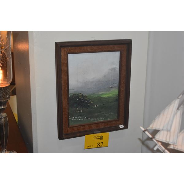 FRAMED IMPRESSIONIST STYLE LANDSCAPE OIL PAINTING, PASTURE SCENE; SIGNED TOMI ALSON (12 1/4" X 15 1/