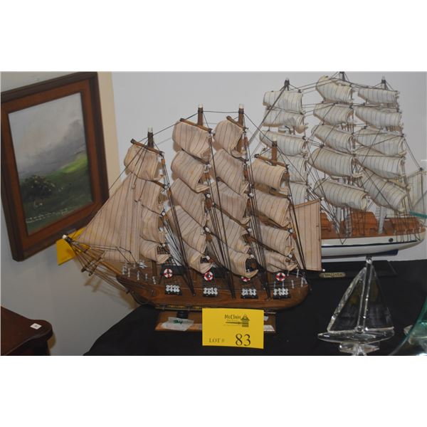 SHIP MODELS, "CUTTY SHARK" & "FRAGATA" (2 PCS)
