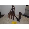 Image 1 : CARVED WOOD STATUARY: SNOOPY, FAMILY, MONKEYS (HEAR NO EVIL, SEE NO EVIL, SPEAK NO EVIL) & CARVED WH