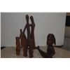 Image 2 : CARVED WOOD STATUARY: SNOOPY, FAMILY, MONKEYS (HEAR NO EVIL, SEE NO EVIL, SPEAK NO EVIL) & CARVED WH