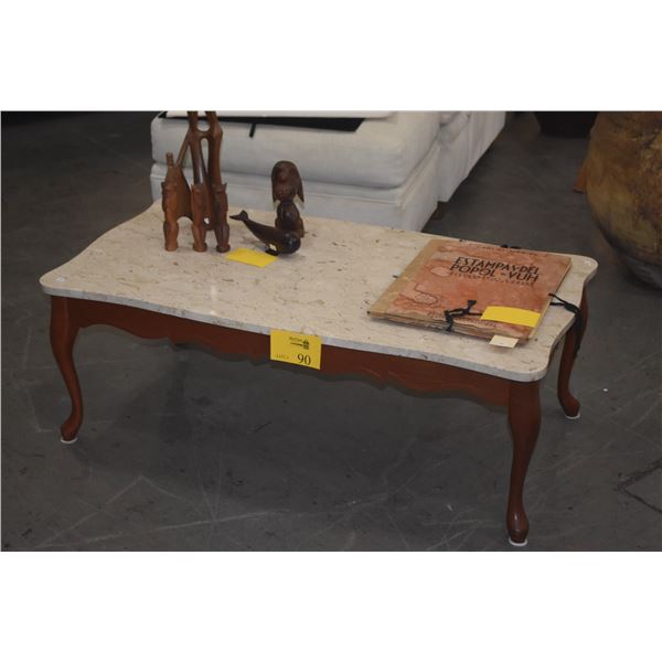 MARBLE TOP COFFEE TABLE