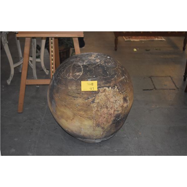 LARGE CERAMIC SPHERICAL ART SCULPTURE (APPROX 24" X 27")