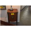 Image 1 : ANTIQUE BOW FRONT SIDE CABINET W/HAND PAINTED NEOCLASSICAL MEDALLION & FLORAL MOTIF