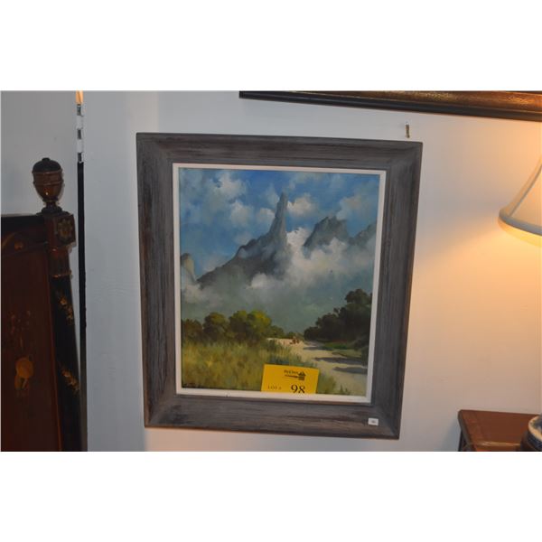 FRAMED OIL ON CANVAS, HAWAIIAN LANDSCAPE; SIGNED C. JEAN (19 1/2" X 23")