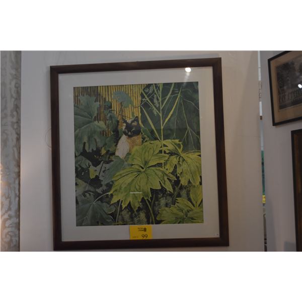 KOA FRAMED PRINT, SIAMESE CAT BY GENE PELHAM (34 1/2" X 37")