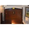 Image 4 : PAIR ANTIQUE WOOD SINGLE BED FRAMES FEATURING NEOCLASSICAL PAINTED FLORAL MOTIFS & A CENTRAL MEDALLI