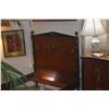 Image 5 : PAIR ANTIQUE WOOD SINGLE BED FRAMES FEATURING NEOCLASSICAL PAINTED FLORAL MOTIFS & A CENTRAL MEDALLI