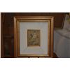 Image 2 : FRAMED ORIGINAL WOODCUT, "THE QUEEN OF THE FISHES"; LUCIEN PISSARRO (12" X 13 1/2") (DOES NOT INCLUD