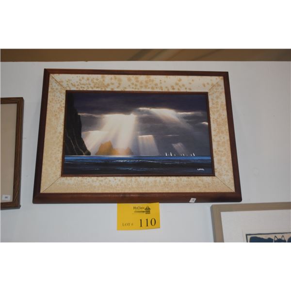 KOA FRAMED GICLEE, "POINT RAYS" BY PHIL UHL (20 1/2" X 14 1/2")