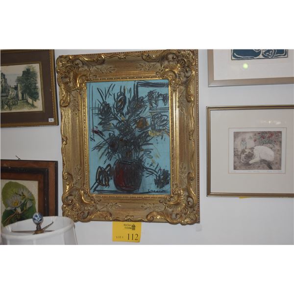 GILT FRAMED PAINTING ON BOARD; SIGNED CUCARO (PASCAL) (18 1/2" X 22 1/2")