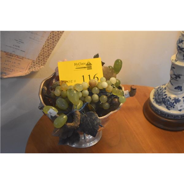 GRAPE CLUSTERS IN SILVERPLATE BOWL (7 PCS)
