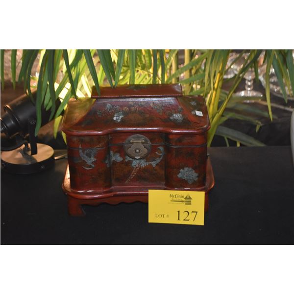 CHINESE RED LACQUERED STORAGE BOX
