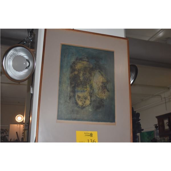 FRAMED ABSTRACT, "SPECTRE"; SIGNED LEE ABLES