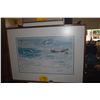 Image 2 : KOA FRAMED LITHOGRAPH, "SWELL RIDERS-OTTER FAMILY" BY THOMAS QUINN 309/950 (38" X 28")