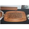 Image 3 : MID CENTURY MODERN PIECES: DANSK SERVING BOARD, BREAD TRAY, CIRCULAR TRAY & CERAMIC PLATE (4 PCS)