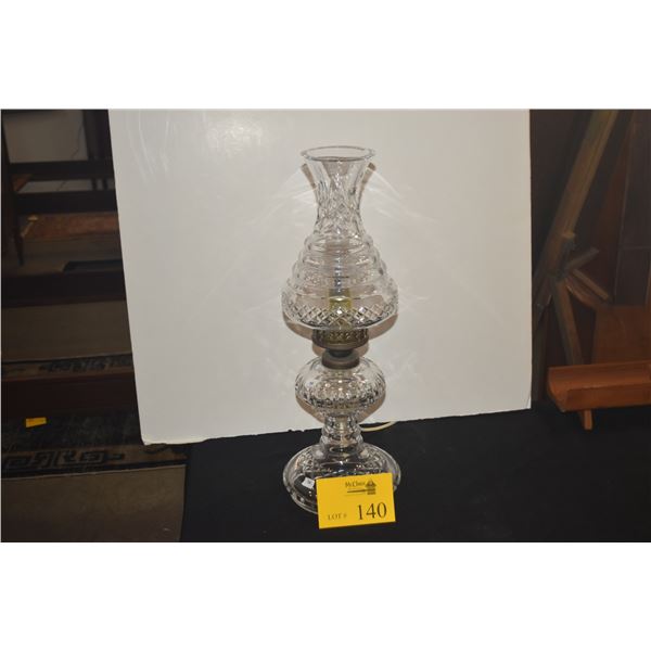 WATERFORD CRYSTAL ELECTRIC HURRICANE LAMP (19 3/4")