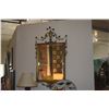 Image 1 : FRAMED NEOCLASSICAL GILTWOOD BEVELED WALL MIRROR W/CENTRAL URN, FLORAL SWAGS & SCROLLWORK (20" X 37"