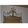 Image 3 : FRAMED NEOCLASSICAL GILTWOOD BEVELED WALL MIRROR W/CENTRAL URN, FLORAL SWAGS & SCROLLWORK (20" X 37"