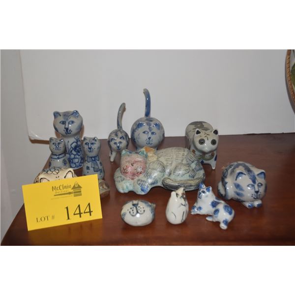 COLLECTION OF CAT FIGURINES (13 PCS)