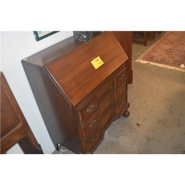 DROP FRONT SECRETARY W/3 LOWER DRAWERS